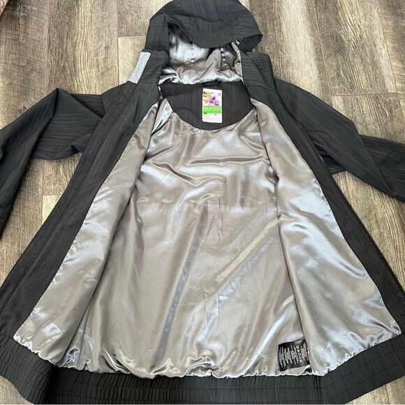 Burton Dryride Softshell Jacket Charcoal Grey Zip Rain Coat Cinched Waist Medium - Picture 9 of 11